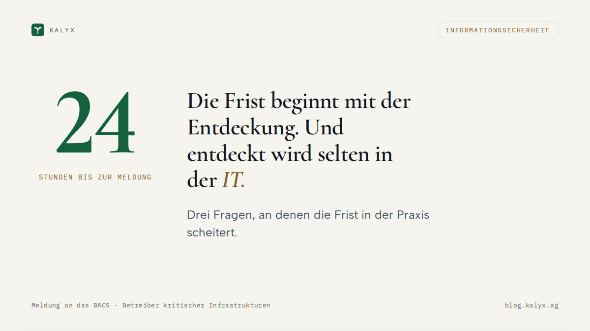 Aufmacher zum Beitrag über die ISG-Meldepflicht binnen 24 Stunden.