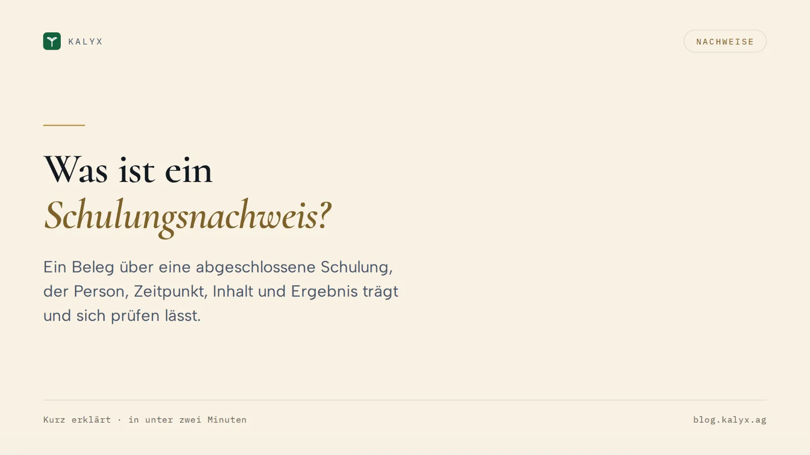 Aufmacher zum Beitrag: Was ist ein Schulungsnachweis?